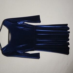 Eve Couture Dress Womens Size M Velour  Royal Blue Glam